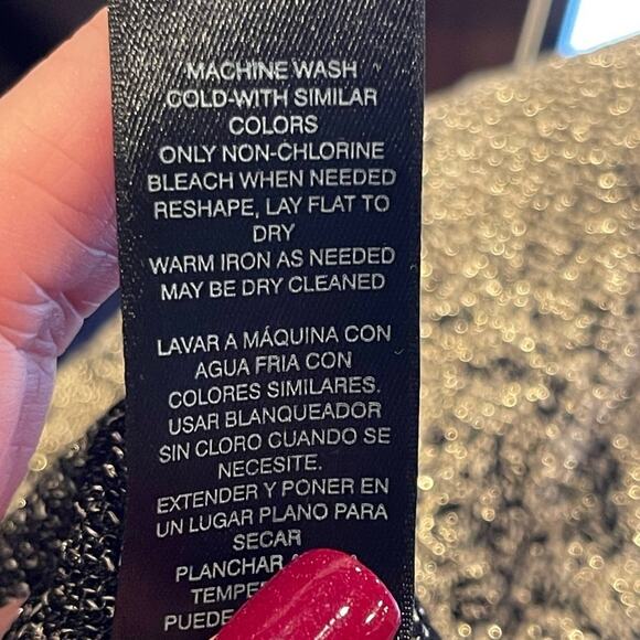 WHBM Black & Gold Metallic Ombre Lurex Pullover Sweater Size Small ✨🖤🥂 - Picture 9 of 12